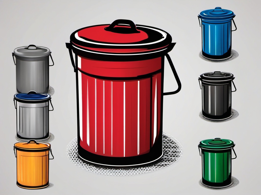 Trash can clipart - Trash can for deleting and discarding,  color clipart, vector art