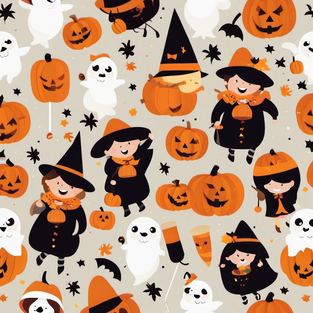 Trick-or-Treating clipart - Exciting trick-or-treating adventure, ,vector color clipart,minimal