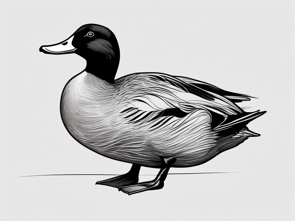 drawing of duck  minimal rough sketch scribbles,doodles,black and white