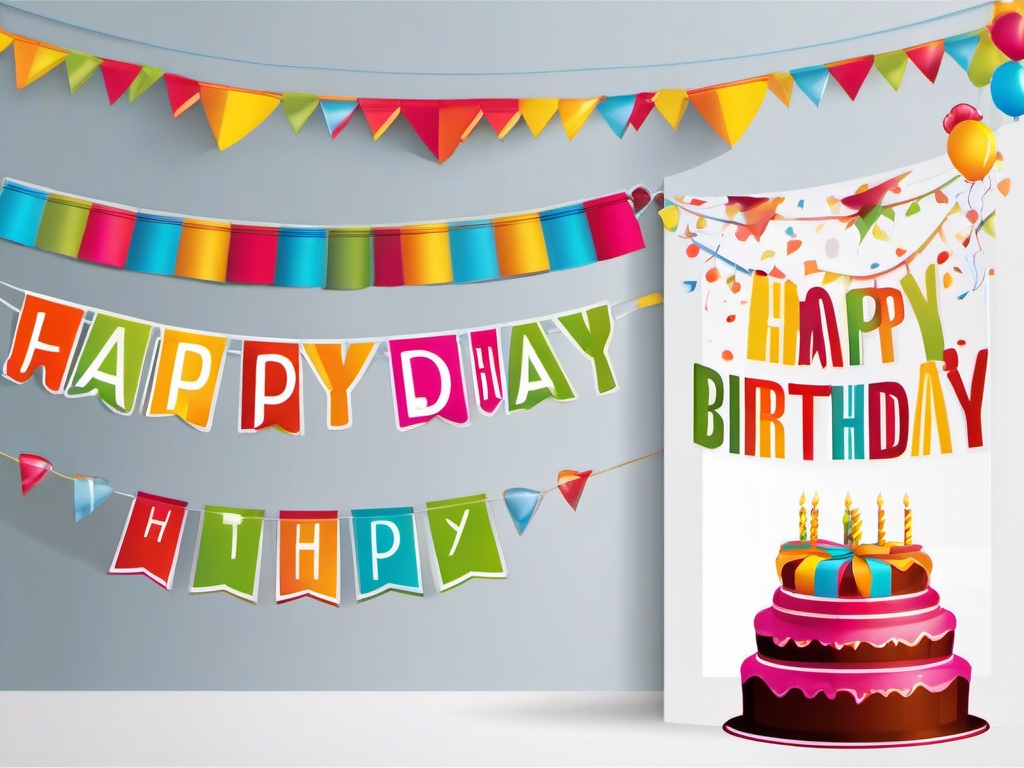 Happy Birthday clipart - birthday banner hanging in a room  