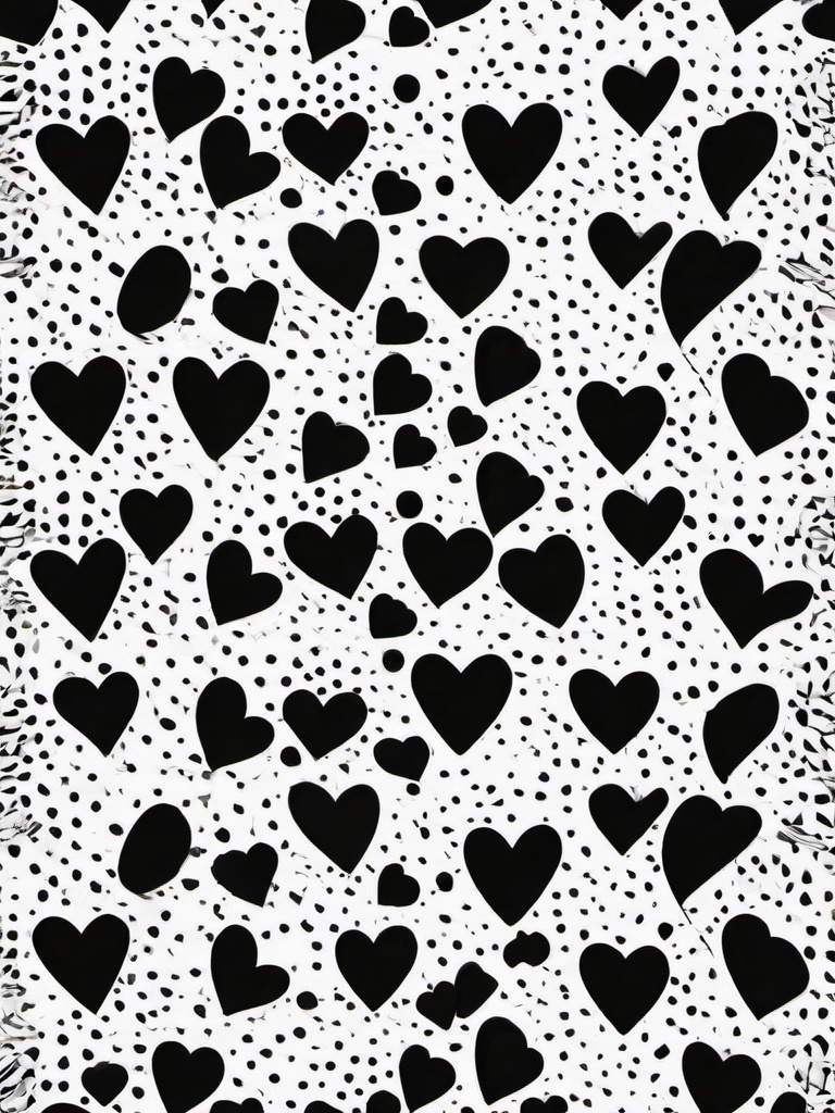 Heart and Polka Dots Coloring Pages - Fun Hearts with Playful Polka Dot Patterns  minimal black outline printable sheet, coloring page