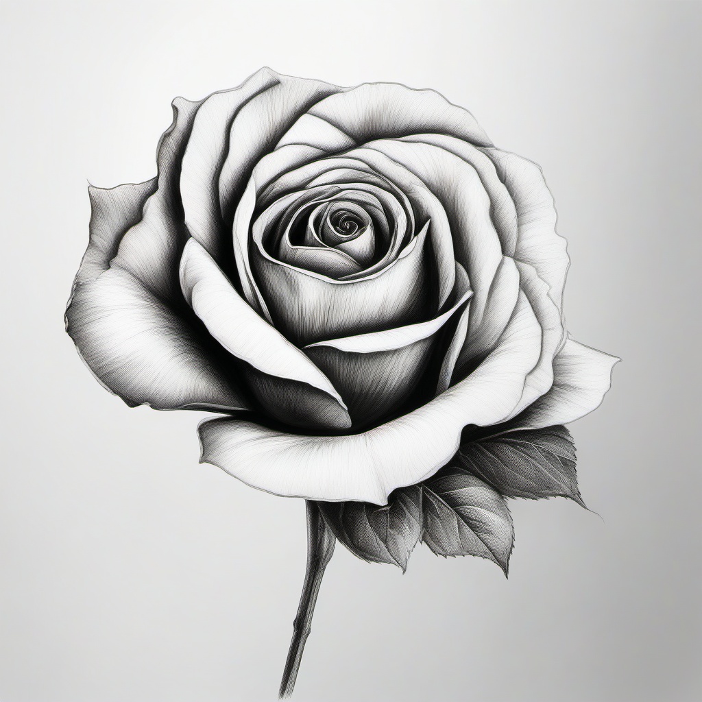 pencil drawing of rose flower  minimal rough sketch scribbles,doodles,black and white