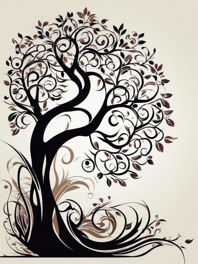 tree tribal tattoo  simple vector color tattoo