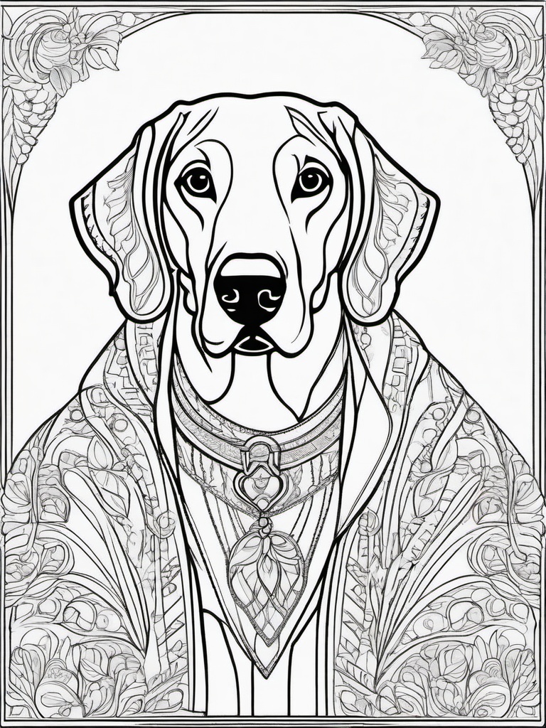 Hound Dog Coloring Pages - Classic Breed with a Unique Look  minimal black outline printable sheet, coloring page