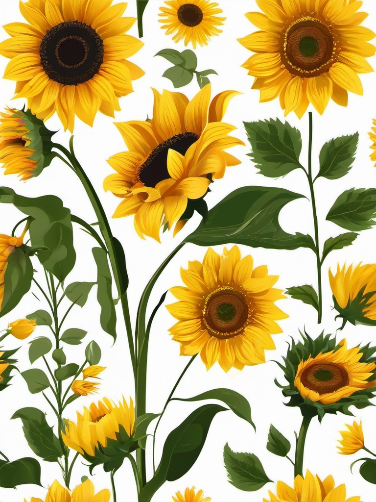 flower clipart - one sunflower  vector art