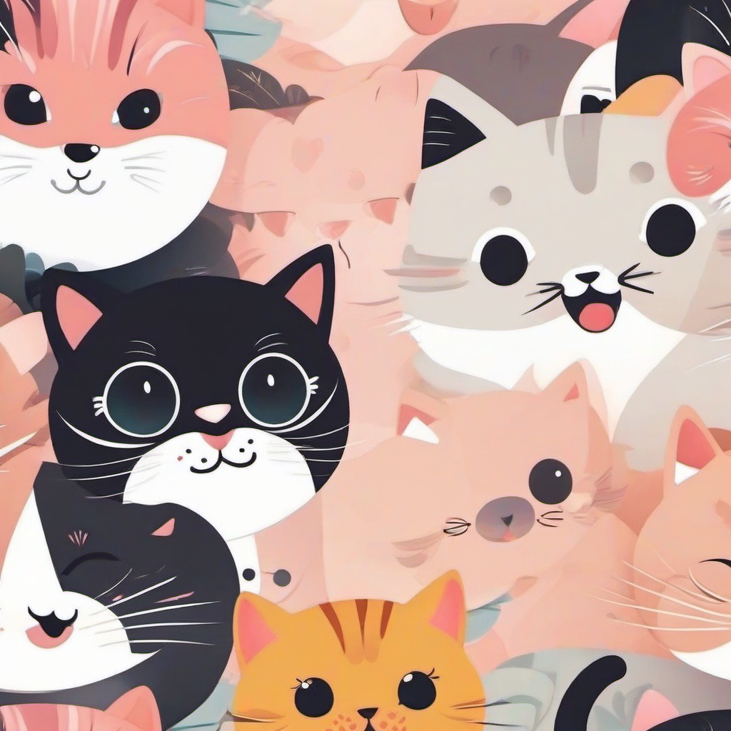 Cat Background Wallpaper - cute kitty cartoon wallpaper  