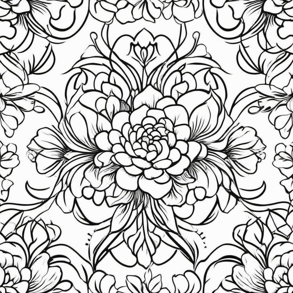 Flower Tattoo Stencils - Stencils or templates for creating floral-themed tattoos.  simple color tattoo,minimalist,white background