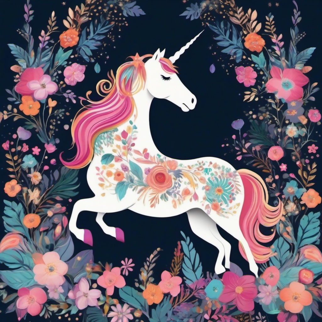 Cute Wallpaper for Laptop - Whimsical Unicorn Illustration  intricate patterns, splash art, wallpaper art