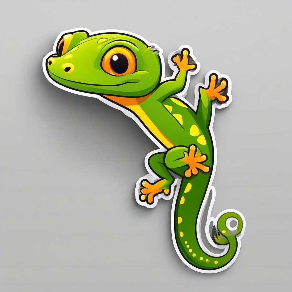 Gecko cartoon - wall-climbing lizard  cartoon sticker style