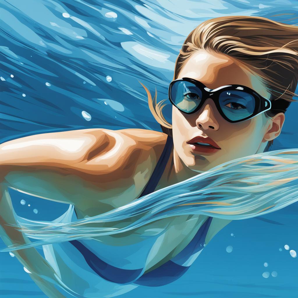 swimming clipart - a swimmer gliding through crystal-clear water 