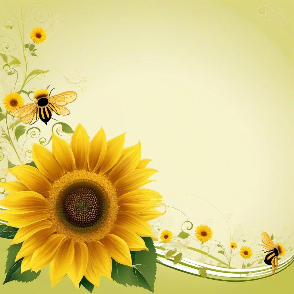 Sunflower Background Wallpaper - sunflower and bee background  