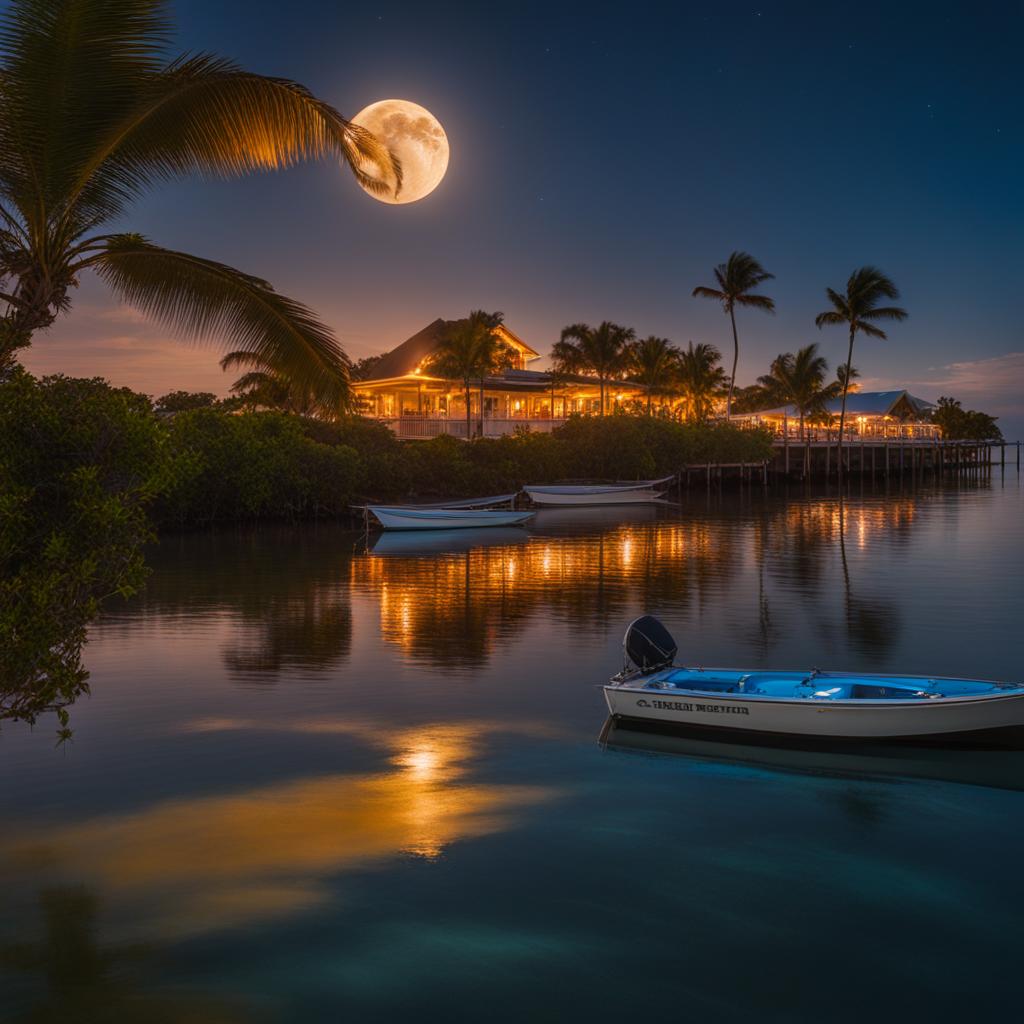 the florida keys - imagine a mystical night in the florida keys, where coral reefs, clear waters, and a laid-back atmosphere come to life under the moon. 