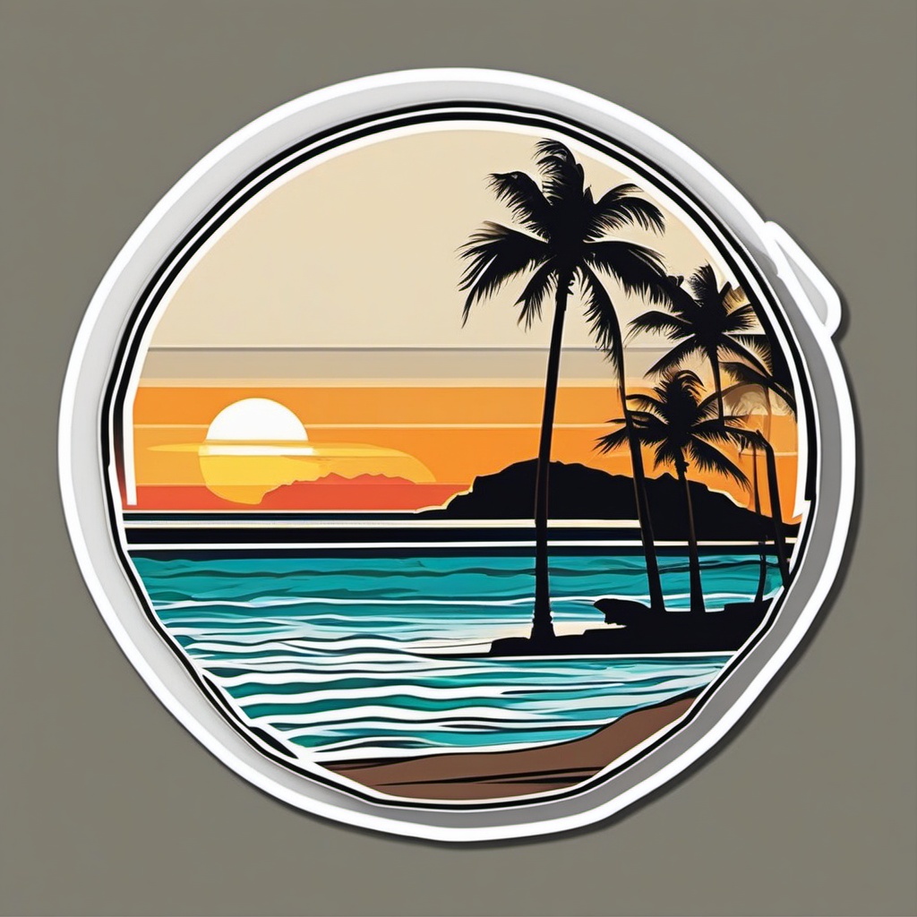 Fort Lauderdale Beach sticker- Popular beach destination in Florida, , sticker vector art, minimalist design