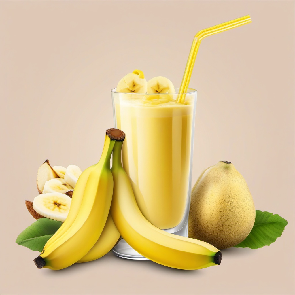 Banana clipart - banana smoothie in a glass  