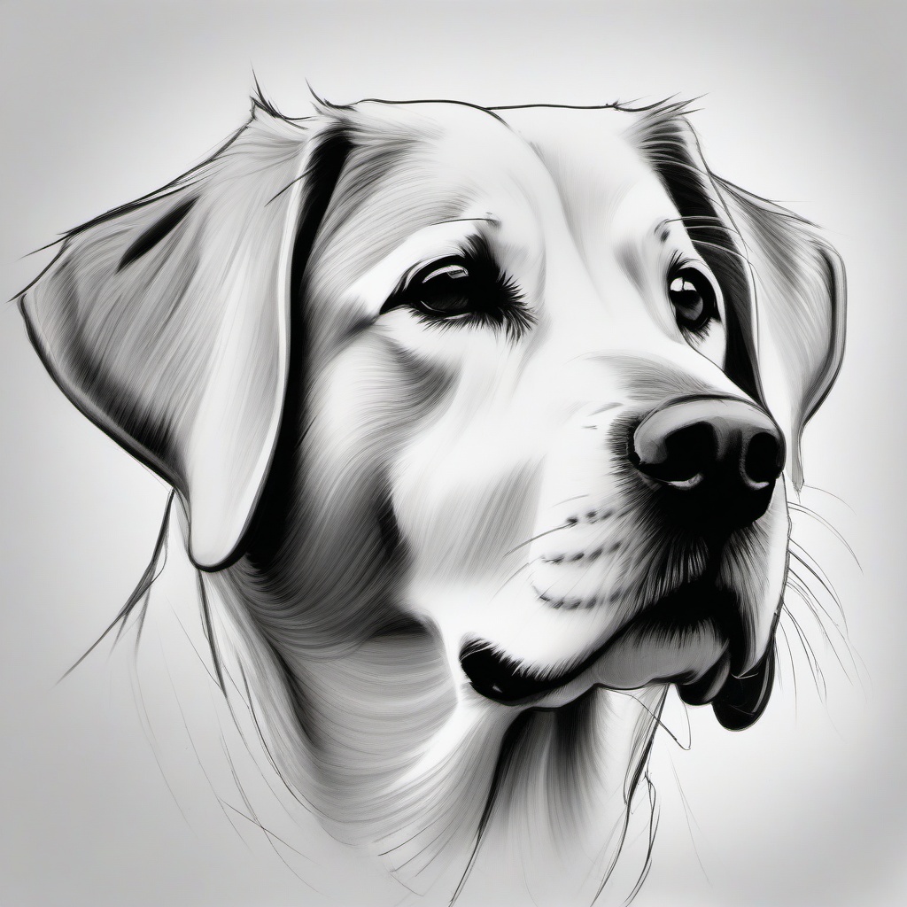 pencil sketch of a dog  minimal rough sketch scribbles,doodles,black and white