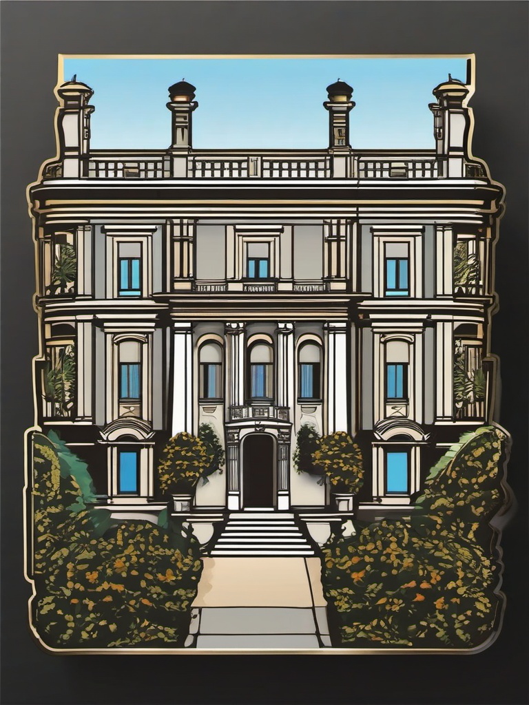 The Breakers Newport sticker- Opulent mansion in Newport, Rhode Island, , sticker vector art, minimalist design