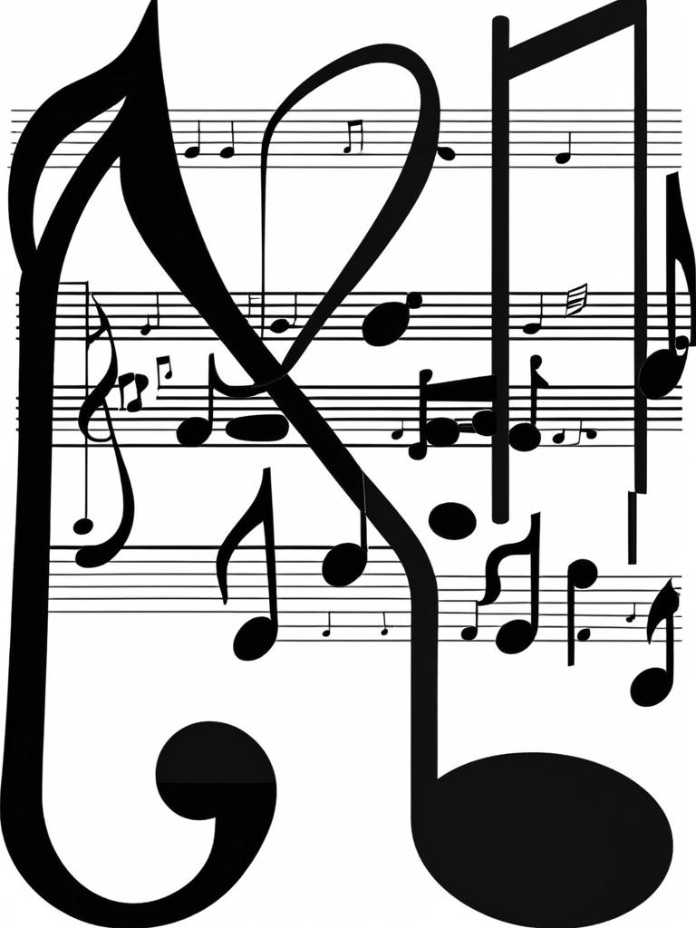 music note clipart - a musical note in a staff. 