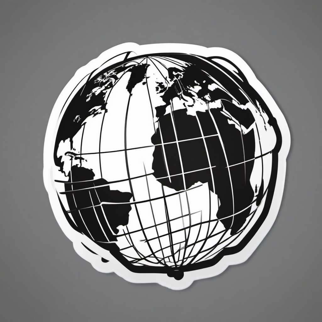 Globe sticker, Global , sticker vector art, minimalist design