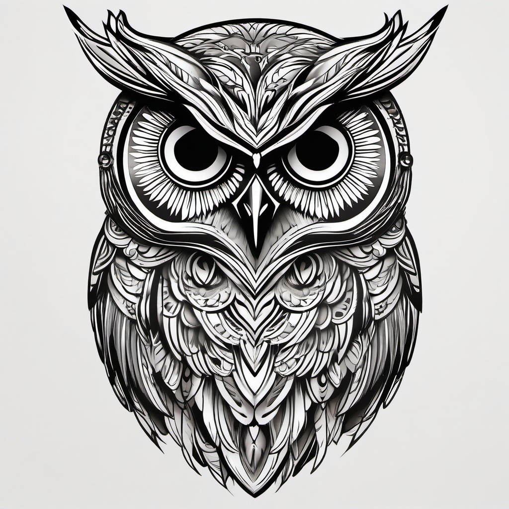 Best Owl Tattoo Designs - Find the best representation of owl charm with top-notch owl tattoo designs.  simple color tattoo,vector style,white background