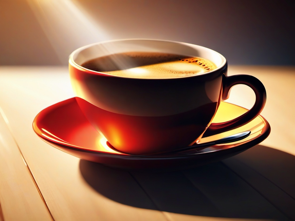 Coffee clipart - coffee cup with morning light shining  