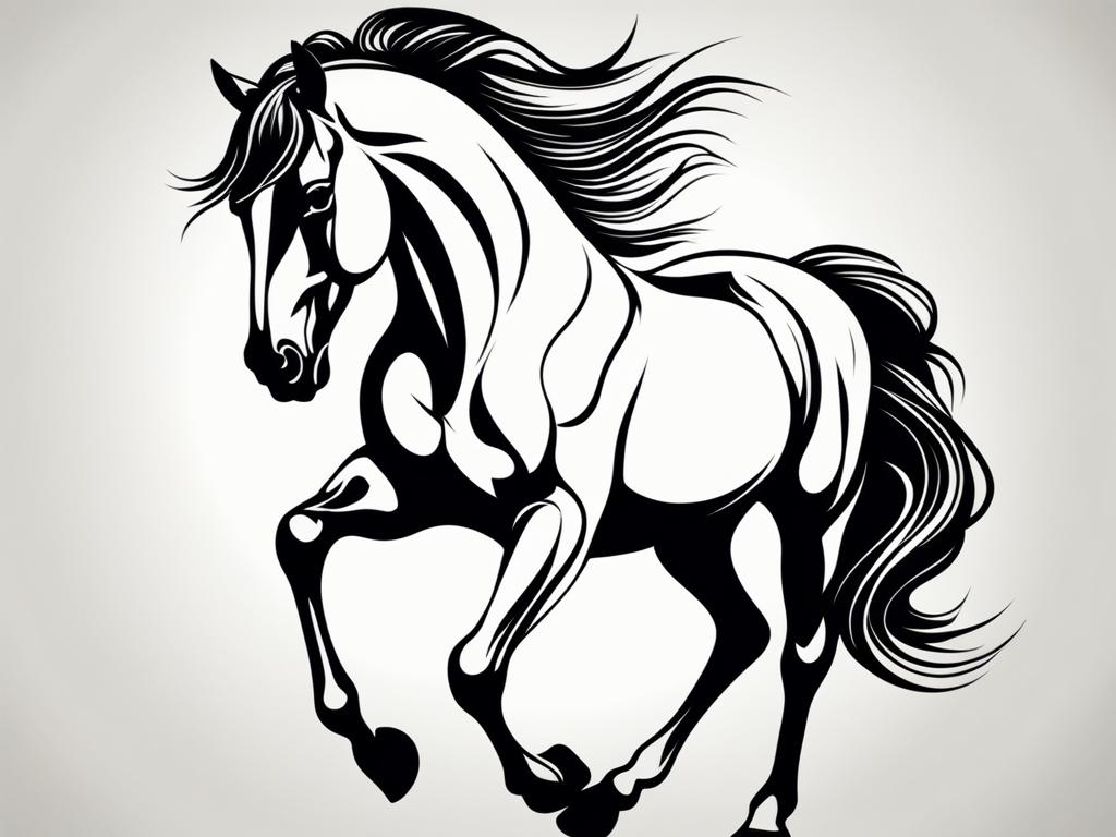 horse tattoo minimalist color design 