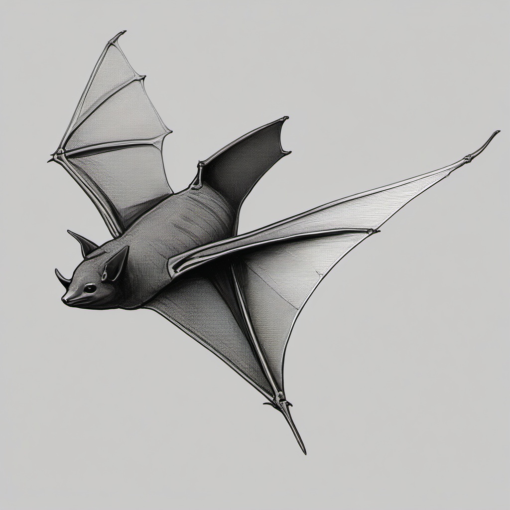 drawing of a Mexican free-tailed bat  minimal rough sketch scribbles,doodles,black and white