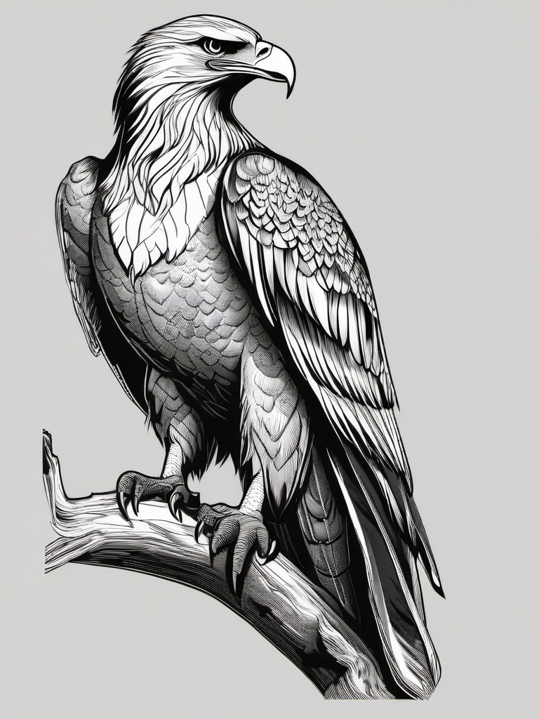 Eagle clipart - eagle perched on a tree branch  