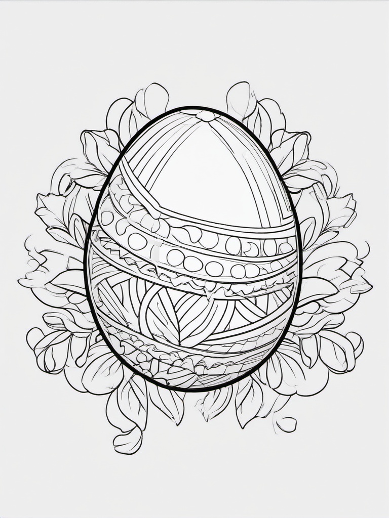 Easter Egg with Bows Coloring Pages - Eggs Adorned with Cute Bows  minimal black outline printable sheet, coloring page