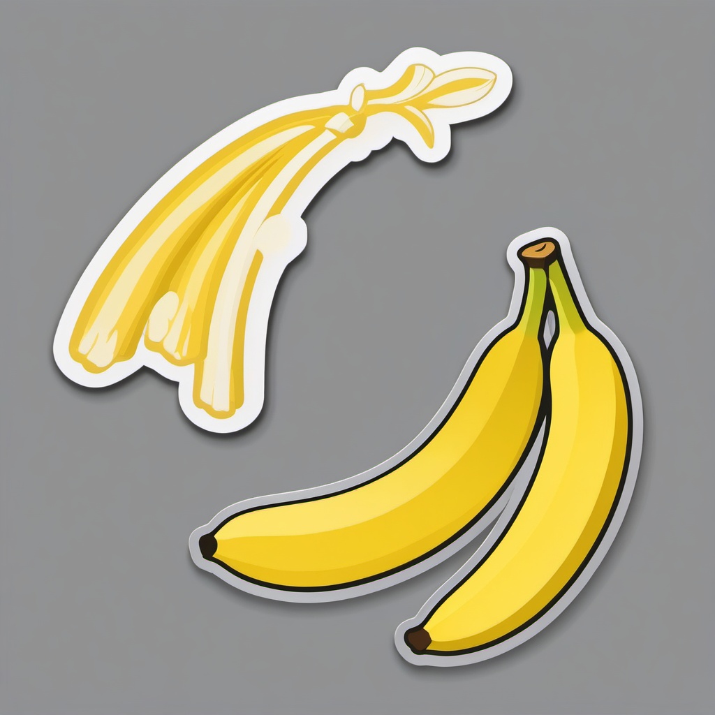 Banana Sticker - Banana for a healthy snack, ,vector color sticker art,minimal