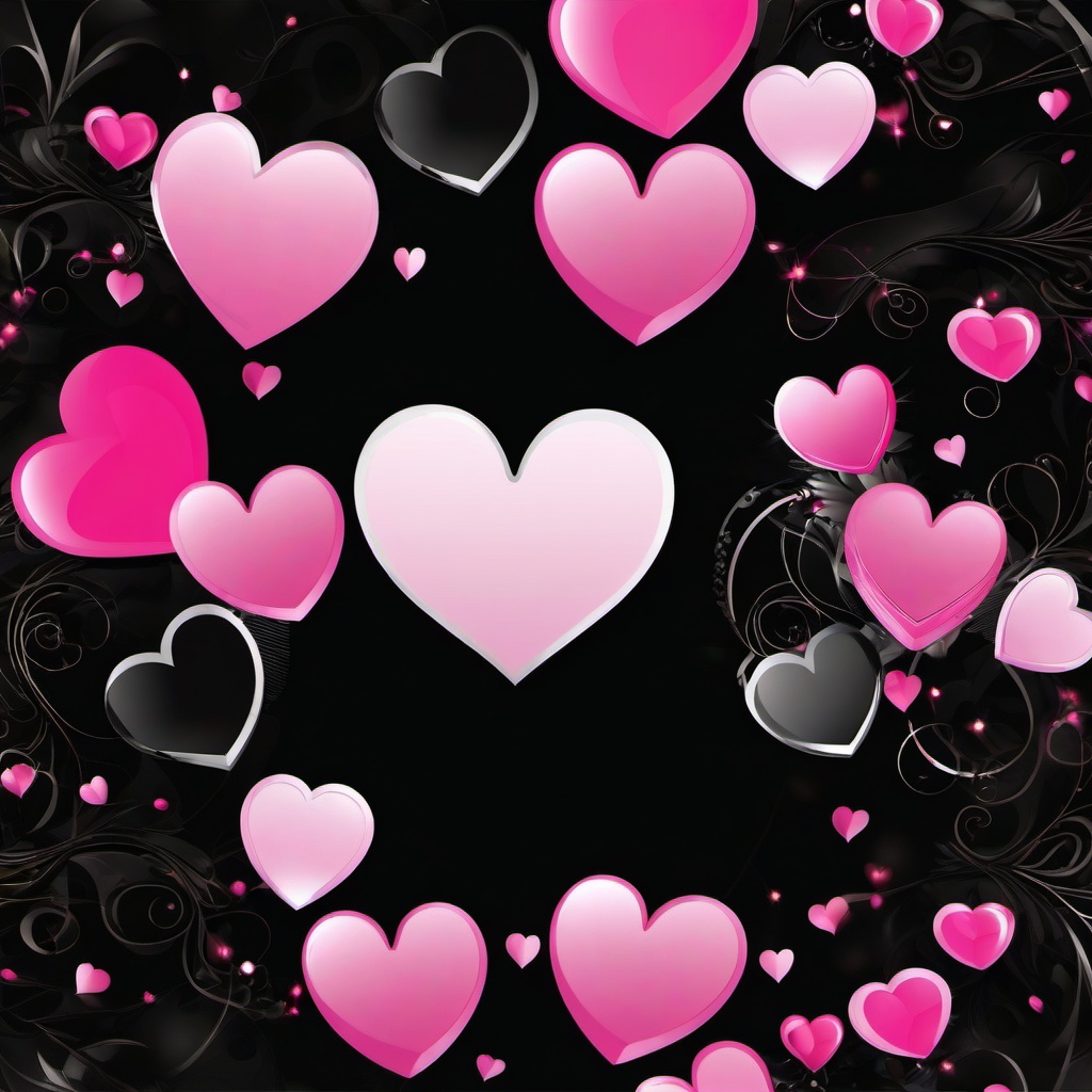 Heart Background Wallpaper - black wallpaper pink heart  