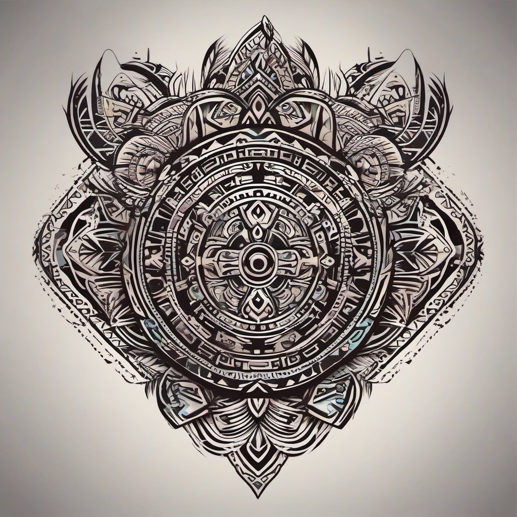 aztec tattoo tribal  simple vector color tattoo