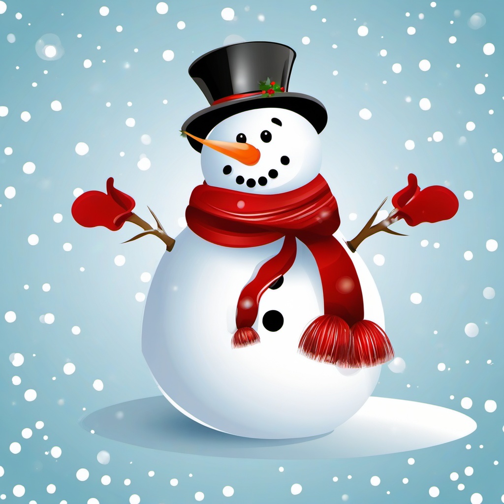 Christmas Pictures clipart - snowman with a hat  vector clipart