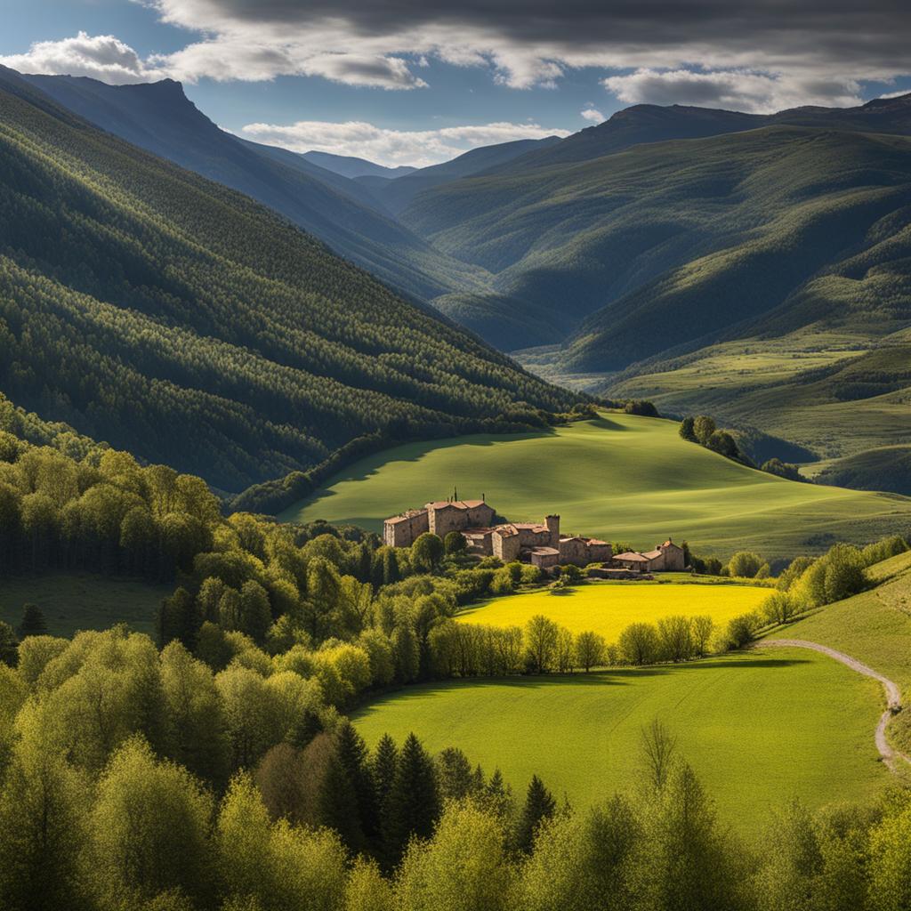 untouched sobrarbe region - capture the untouched beauty of the sobrarbe region in aragón, featuring rugged landscapes and charming villages. 