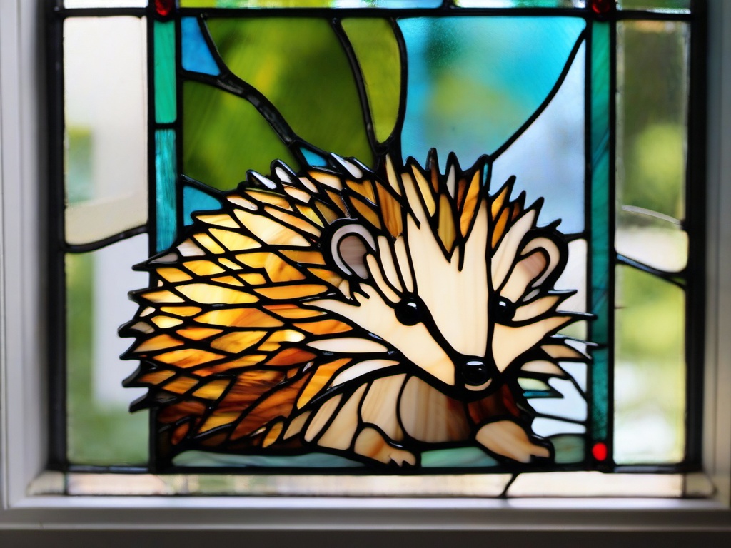 Stained Glass Hedgehog - Cute hedgehog with tiny spikes  