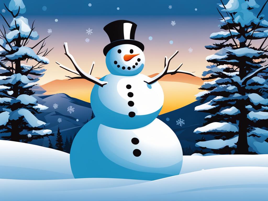 snowman clipart - adorning a snowy winter landscape. 