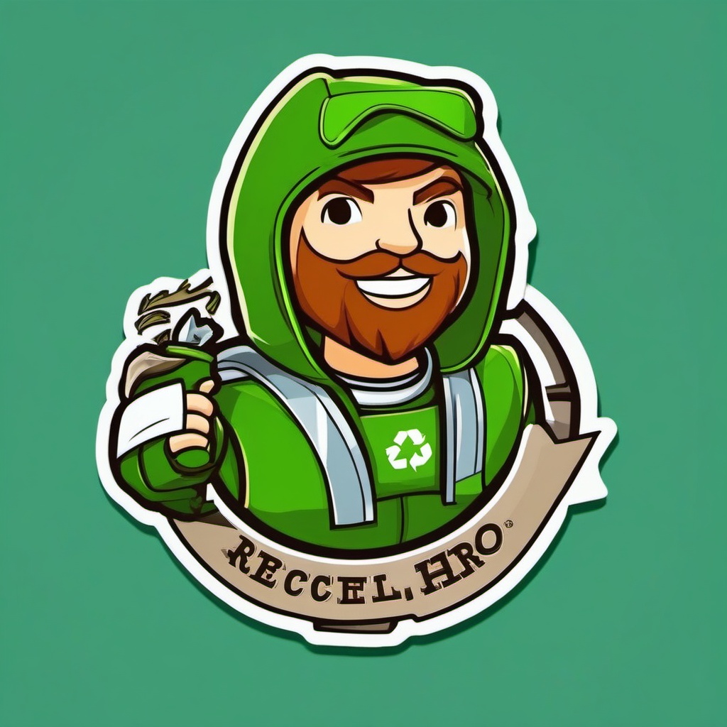 Recycle Hero sticker- Eco-Friendly Champion, , color sticker vector art