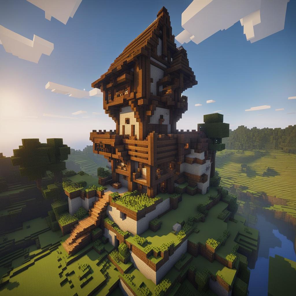 medieval watchtower overlooking the surrounding lands - minecraft house design ideas minecraft block style