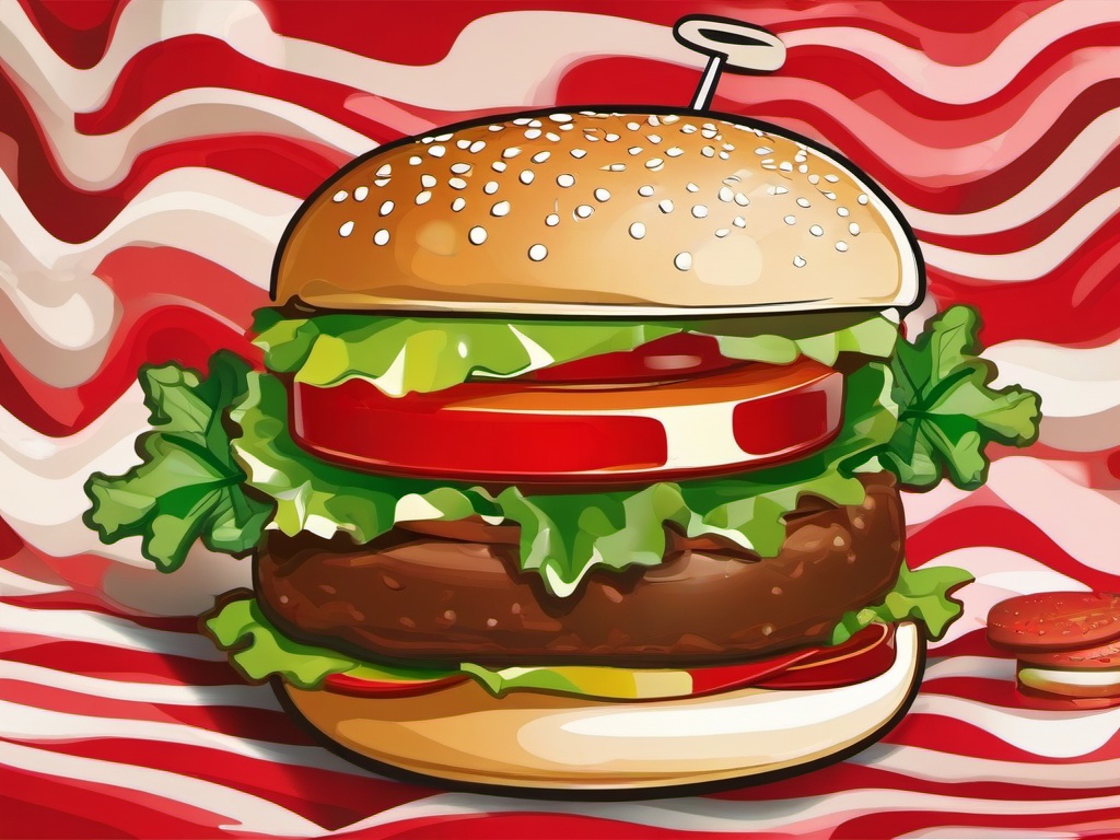 Burger clipart - burger decorated for a holiday  