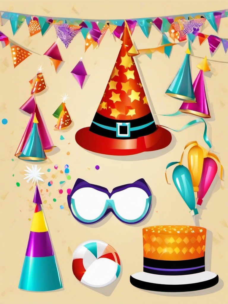 Happy New Year clipart - party hats and noisemakers for New Year  