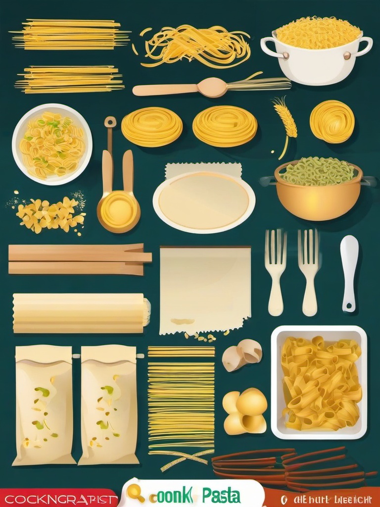 Cooking clipart - making pasta from scratch  vector clipart