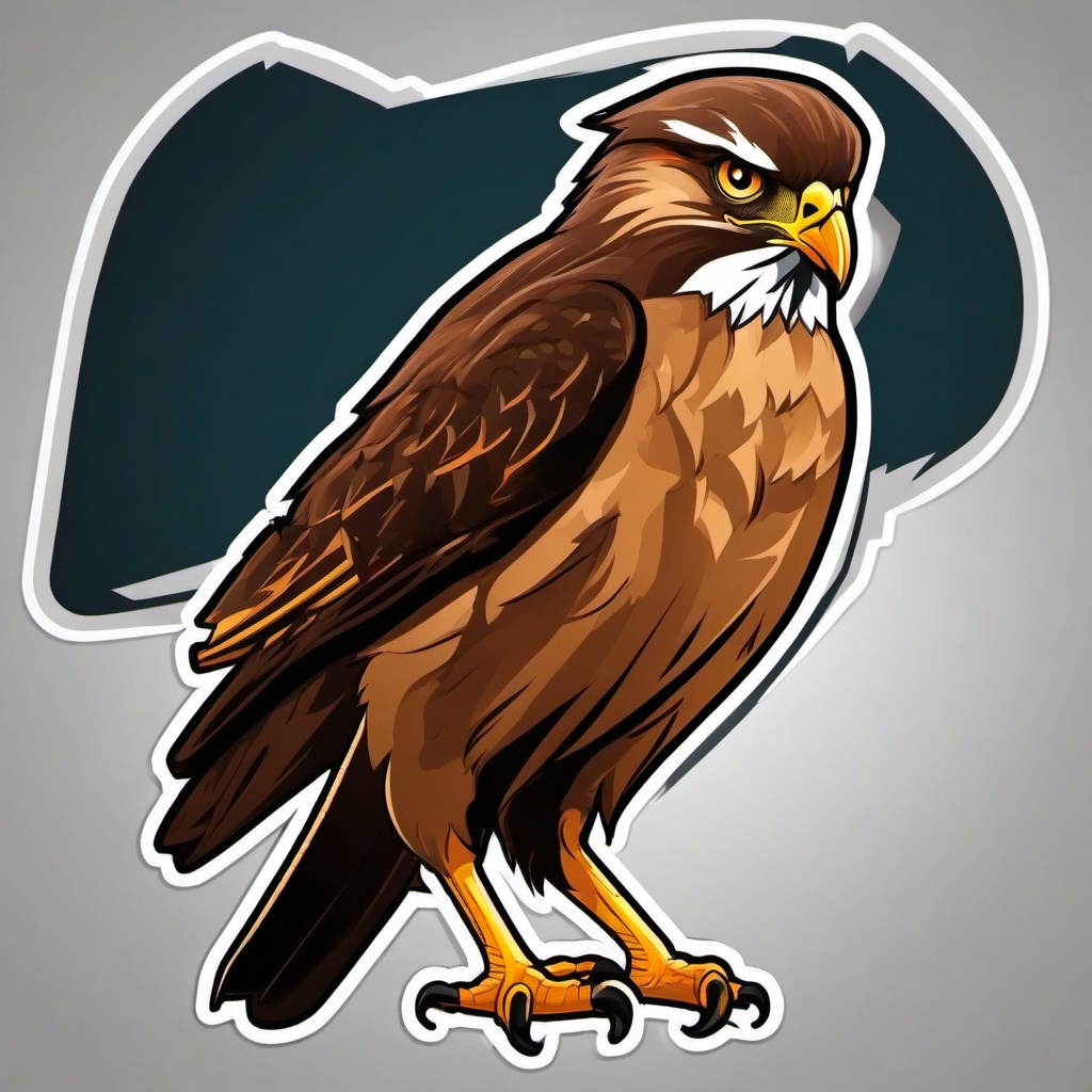 Hawk cartoon - sharp-eyed bird of prey  cartoon sticker style