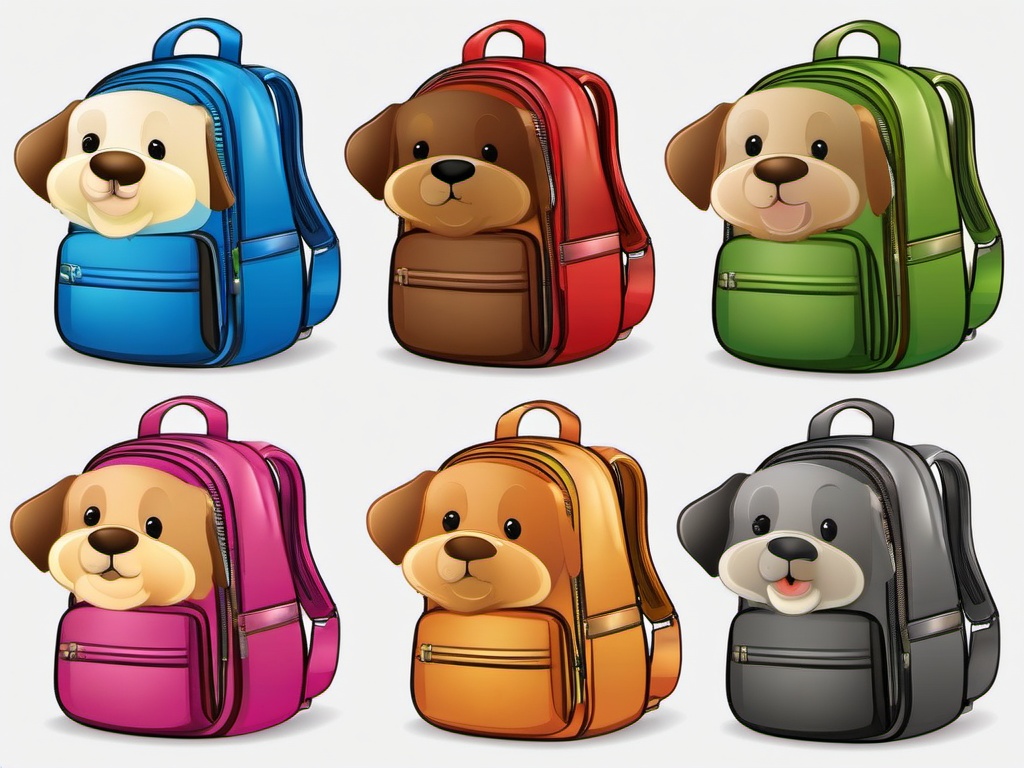 Backpack clipart - backpack with a cute animal  clipart