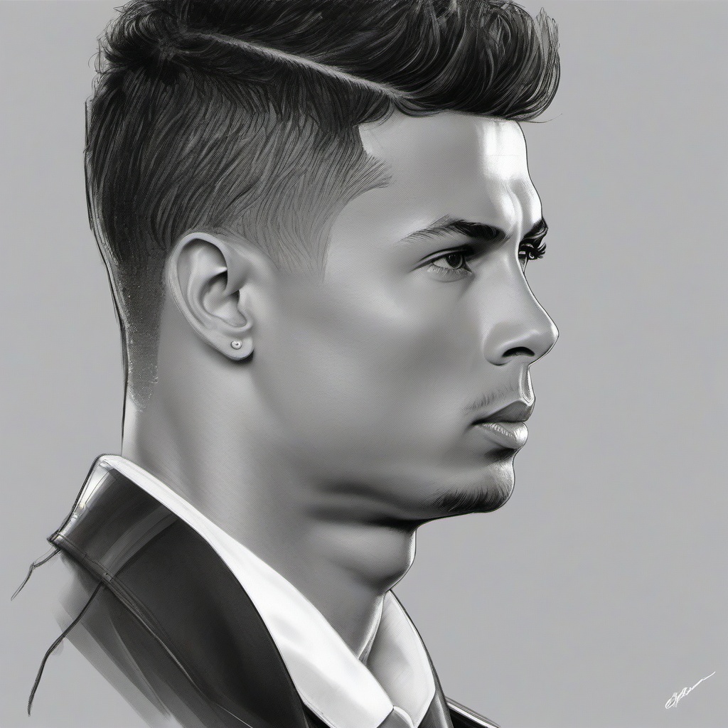 pencil sketch of ronaldo  minimal rough sketch scribbles,doodles,black and white