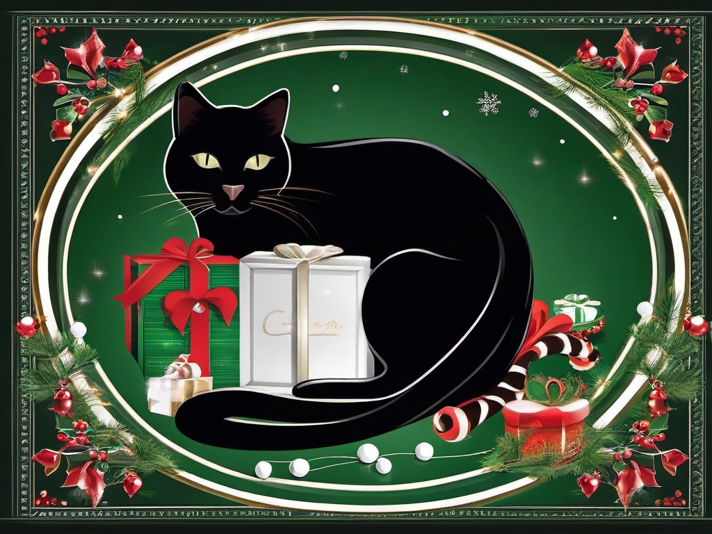 Black Cat Christmas Wallpaper  