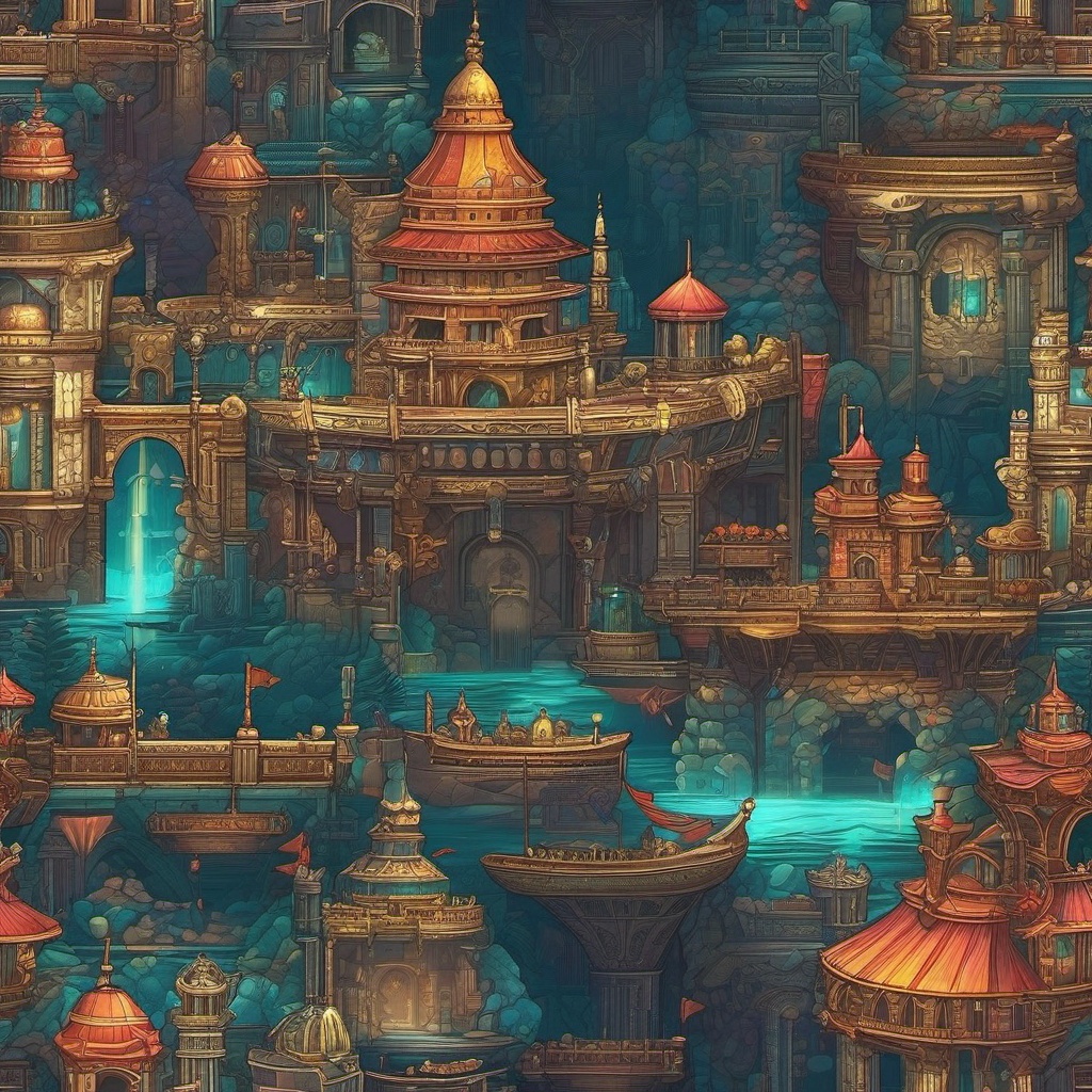 Game Wallpaper - Epic Video Game Adventure  wallpaper style, intricate details, patterns, splash art, light colors