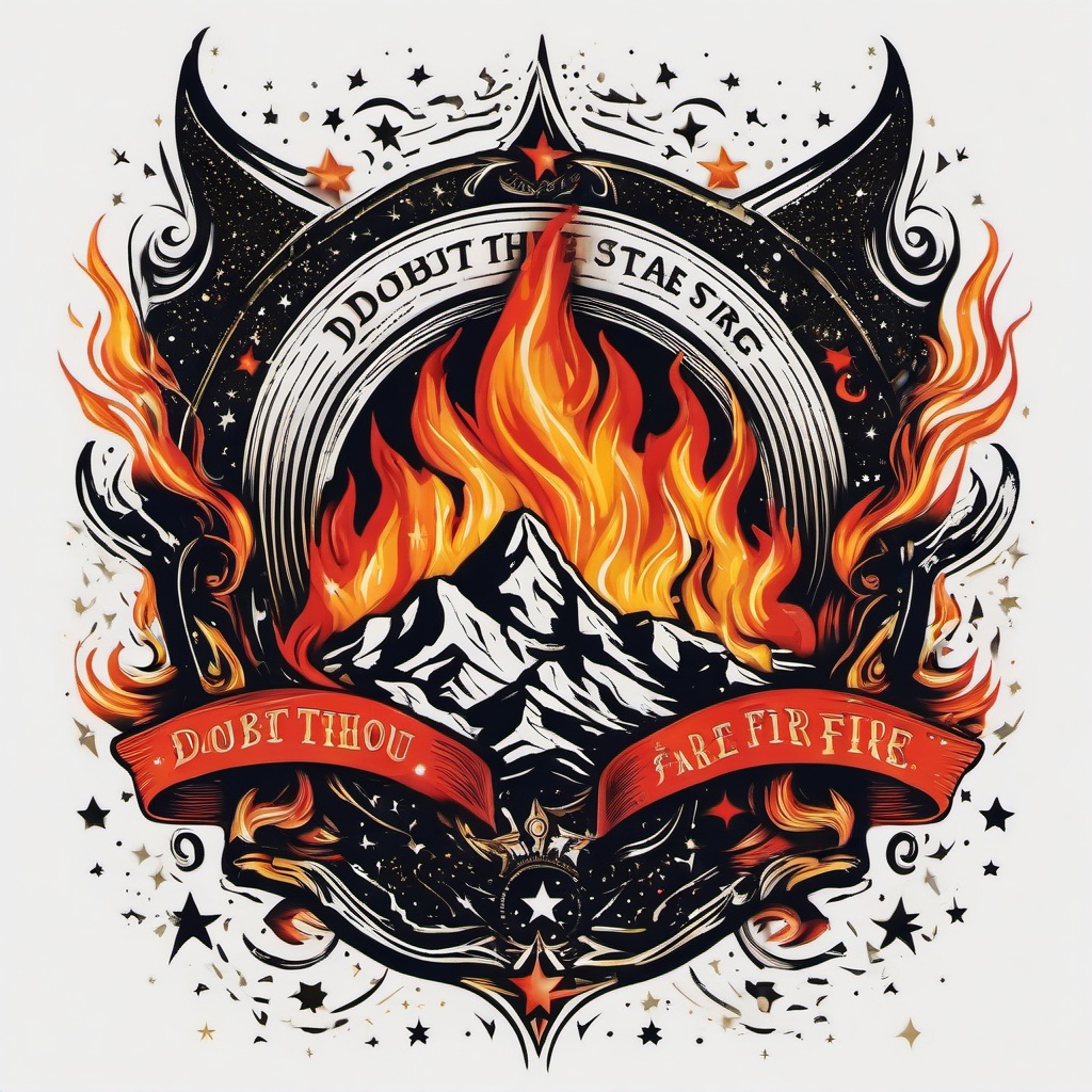 doubt thou the stars are fire tattoo  simple color tattoo,white background