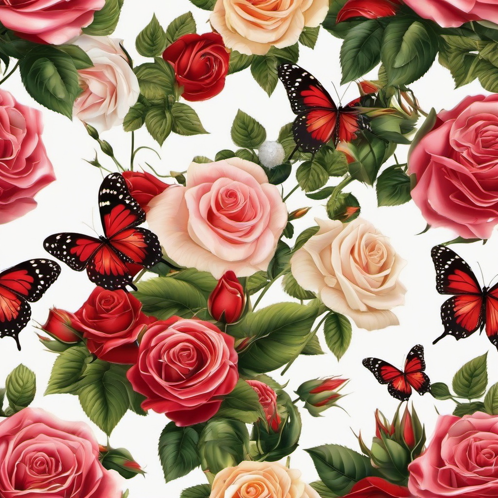 Butterfly Background Wallpaper - roses and butterflies background  