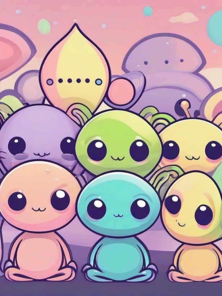 Cute Alien Wallpaper - Fun little aliens in pastel colors  ,mobile iphone background wallpaper