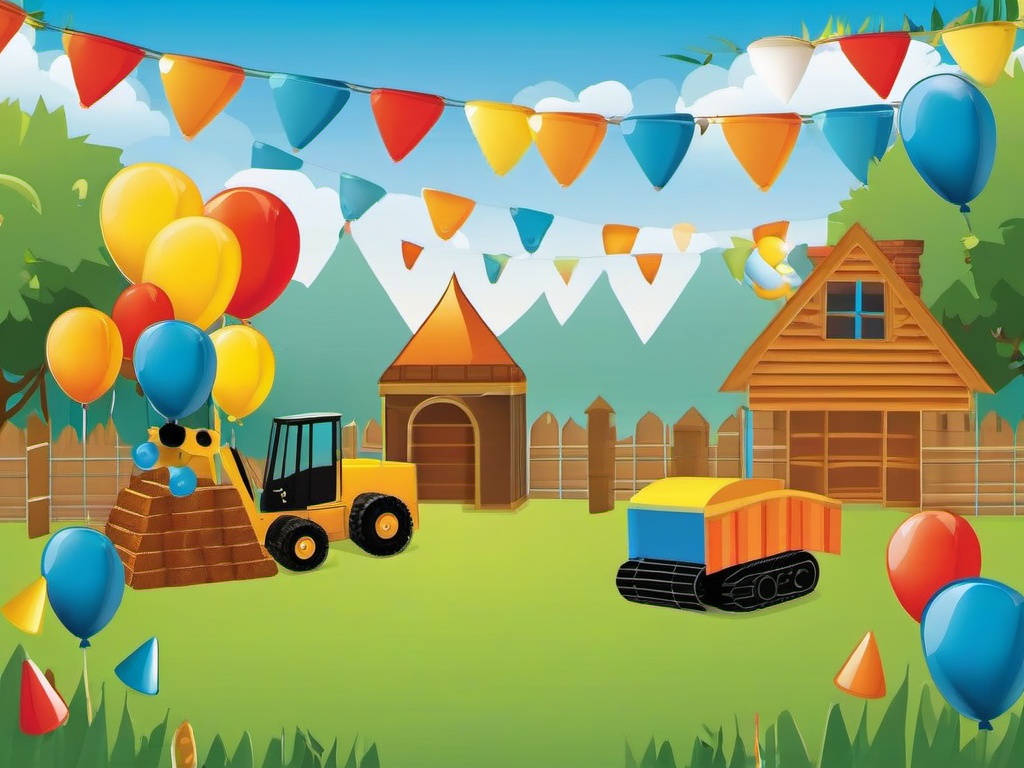 Birthday Background Wallpaper - construction party backdrop  