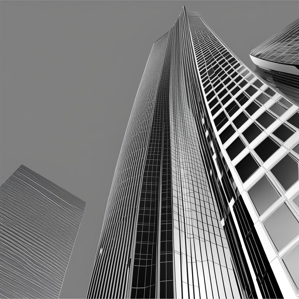 building clipart - a towering skyscraper, a symbol of architectural achievement 